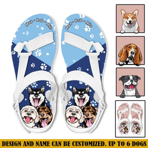 Personalized Dog Cute Dog Name Dog Lovers Gift Open Toe Sandal Rubber Printed VQ241292