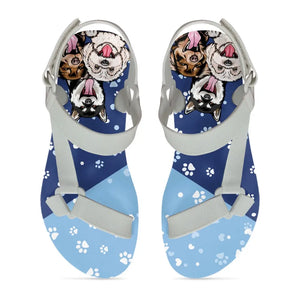 Personalized Dog Cute Dog Name Dog Lovers Gift Open Toe Sandal Rubber Printed VQ241292