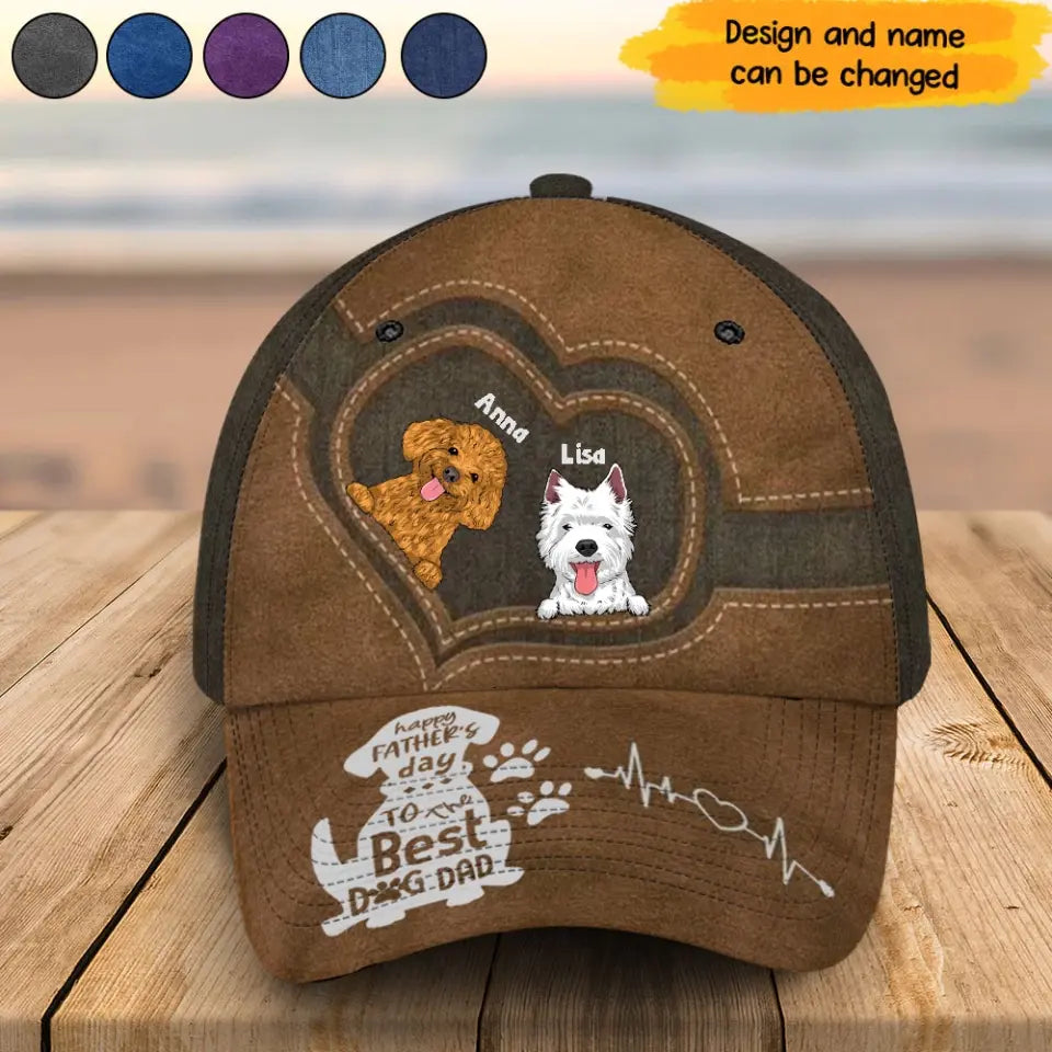 Personalized Happy Father's Day To The Best Dog Dad Dog Lovers Gift Father's Day Gift Cap 3D Printed HN241320