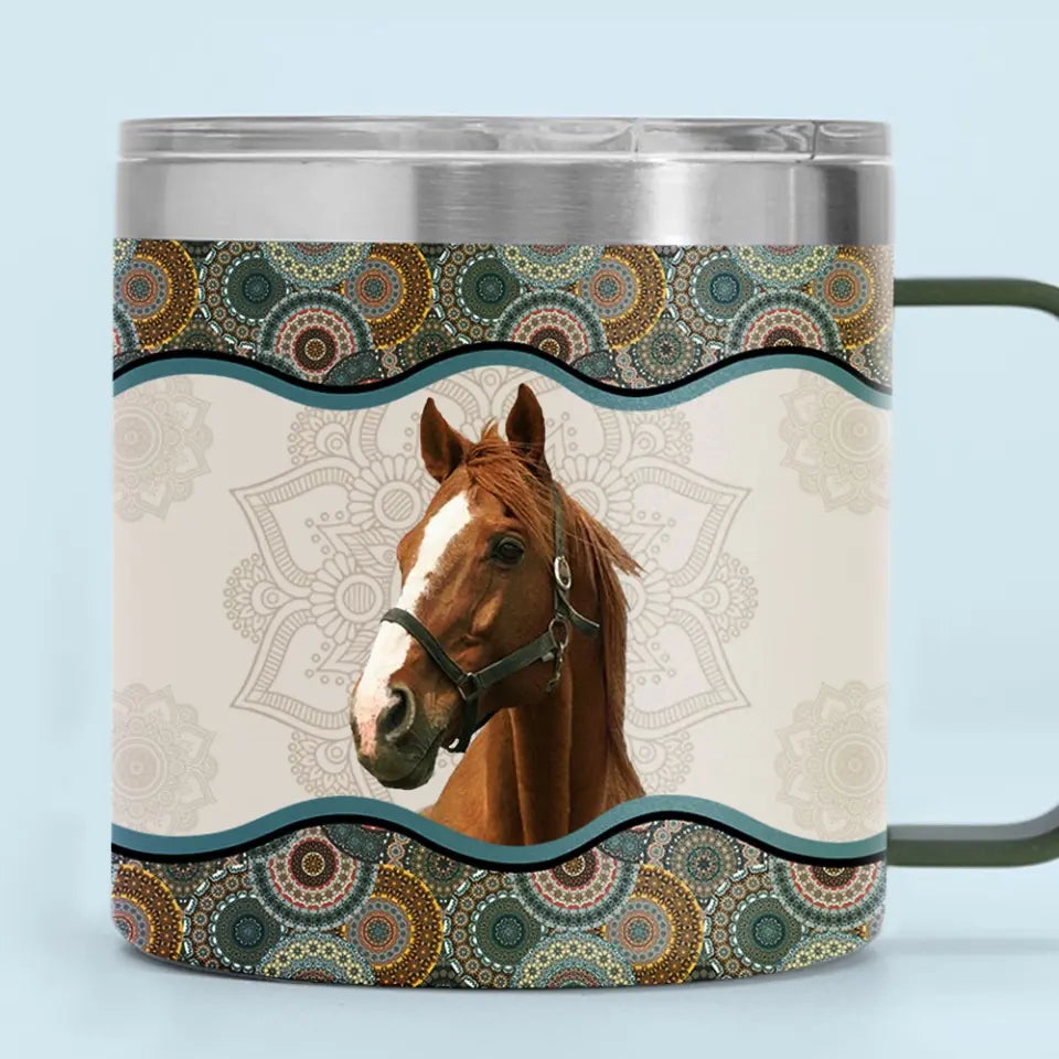 Personalized Upload Your Horse Photo Horse Lovers Gift Coffee Cup Printed HN241323