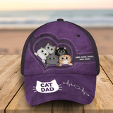 Personalized Cat Dad Cat Mom Cat Lovers Gift Cap 3D Printed HN241310