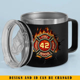 Personalized Firefighter Logo & ID Number Coffee Cup Printed QTKH241339