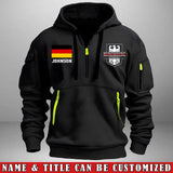 Personalized Nuremberg Germany German Firefighter Custom Name Quarter Zip Hoodie 2D Printed QTVA241337