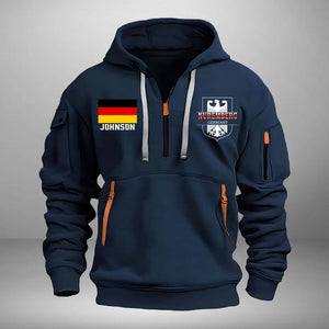 Personalized Nuremberg Germany German Firefighter Custom Name Quarter Zip Hoodie 2D Printed QTVA241337