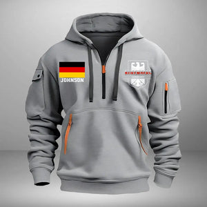 Personalized Nuremberg Germany German Firefighter Custom Name Quarter Zip Hoodie 2D Printed QTVA241337