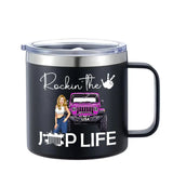 Personalized Rockin' The Jeep Girl Coffee Cup Printed HN241340