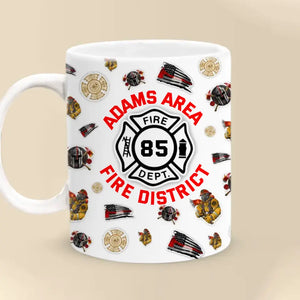 Personalized Firefighter Logo Custom ID Firefighter Gift White Mug Printed AHHN241354