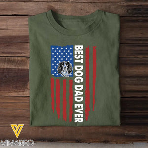 Personalized Upload Your Dog Photo Best Dog Dad Ever Independence Day 4th July T-shirt Printed QTKH241362