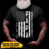 Personalized Papa US Flag & Kid Names Gift For Dad  Happy Father's Day T-shirt Printed HN241363