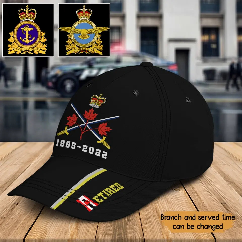 Personalized Retired Canadian Veteran Logo Custom Service Time Cap 3D Printed QTKH241369