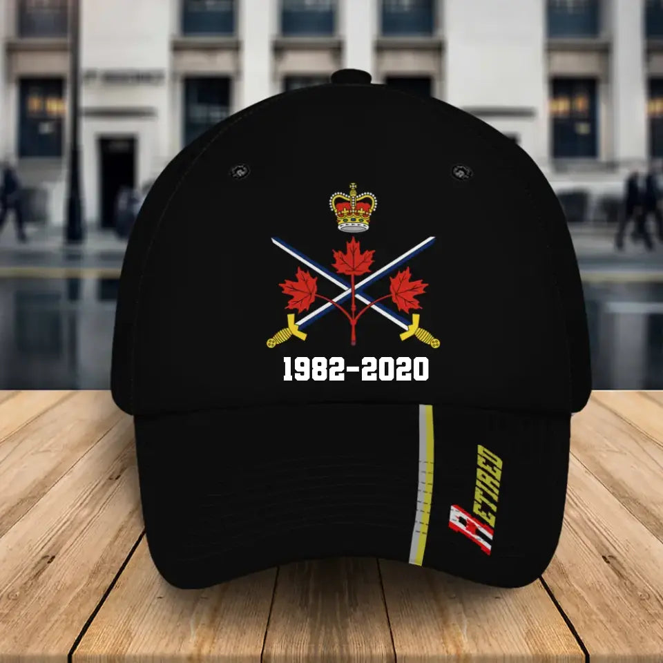 Personalized Retired Canadian Veteran Logo Custom Service Time Cap 3D Printed QTKH241369