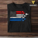 Personalized Auntie & Kid Names Fighter Jet US Flag Independence Day 4th July T-shirt Printed HN241370