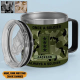 Personalized Once A Soldier Always A Soldier Swedish Veteran Rank Camo Coffee Cup Printed KVH241379