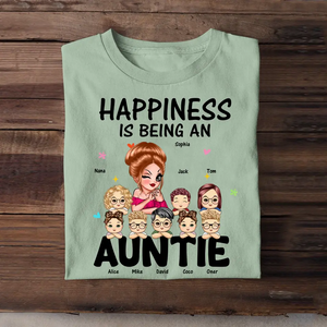 Personalized Happiness Is Being An Auntie T-shirt Printed HN241270