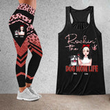 Personalized Rockin' The Dog Mom Life Legging & Women's Flowy Racerback Tank Printed HN241378