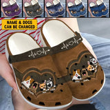 Personalized Heart Dog Names Dog Lovers Gift Clogs Slipper Shoes Printed LVA241388