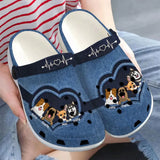 Personalized Heart Dog Names Dog Lovers Gift Clogs Slipper Shoes Printed LVA241388