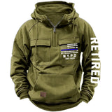 Personalized US Police Blue Line Custom Department & Service Time American Retro Hooded Sweatshirt Printed KVH241386