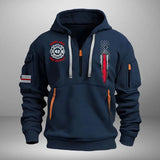 Personalized US Firefighter Custom ID & Department Quarter Zip Hoodie 2D Printed KVH241297