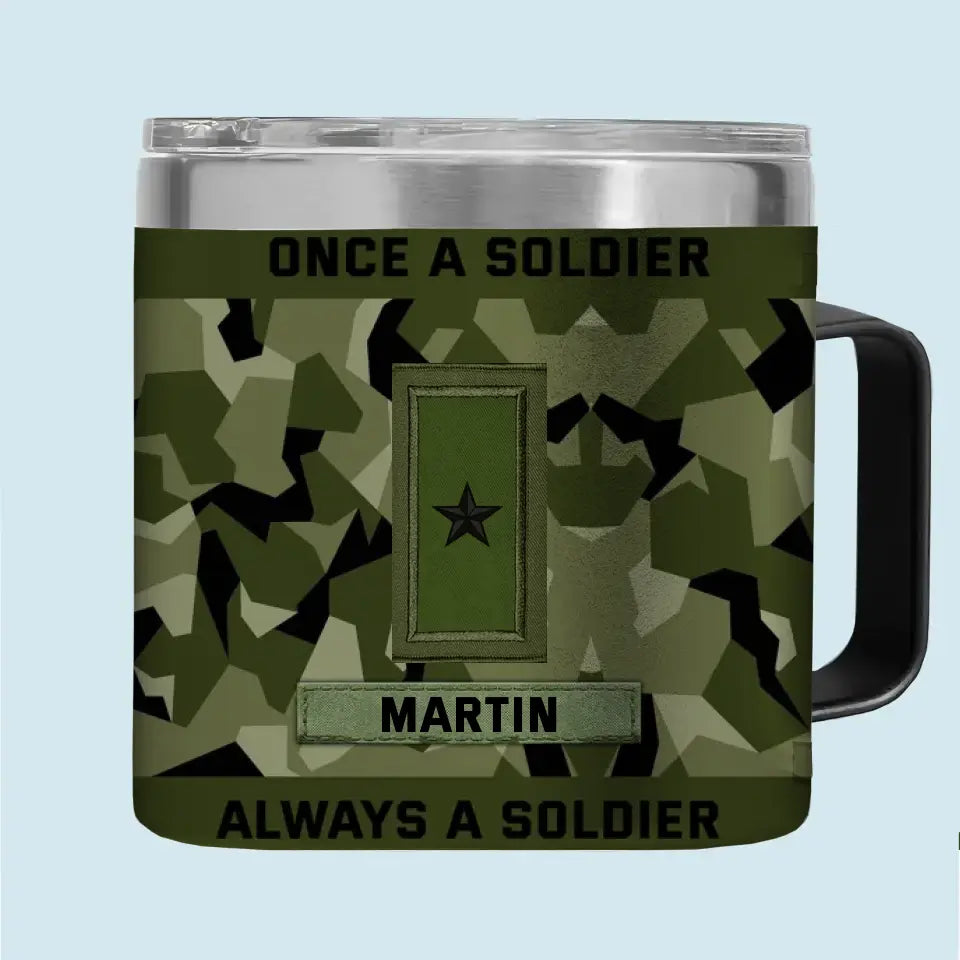 Personalized Once A Soldier Always A Soldier Swedish Veteran Rank Camo Coffee Cup Printed KVH241379