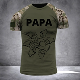 Personalized Papa Grandkids Hands & Kid Names 3D T-shirt Printed VQ241439