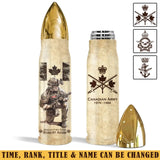 Personalized Canadian Veteran Custom Rank & Name Bullet Tumbler Printed AHVA241456