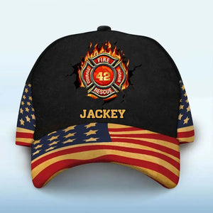 Personalized US Firefighter Logo Custom Name Cap 3D Printed VQ241463