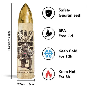 Personalized UK Veteran Custom Rank & Name Bullet Tumbler Printed AHVA241456