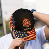 Personalized US Firefighter Logo Custom Name Cap 3D Printed VQ241463