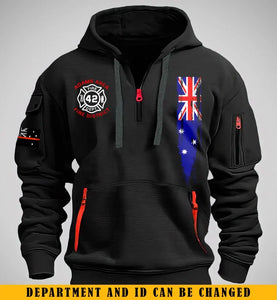 Personalized Australian Firefighter Custom ID & Department Quarter Zip Hoodie 2D Printed KVH241484