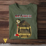 Personalized Retired US Firefighter Custom Department & Name T-shirt Printed LVA241497