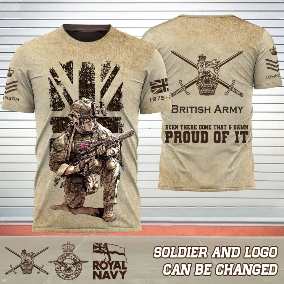 Personalized UK Army Veteran Been There Done That & Damn Proud Of It 3D T-shirt Printed AHVQ241508