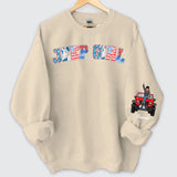 Personalized US Jeep Girl Custom Name Independence Day 4th July Sweatshirt Printed VQ241538