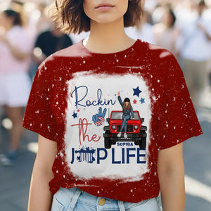 Personalized Rockin' The Jeep Life US Jeep Girl Independence Day 4th July 3D T-shirt Printed HN241551