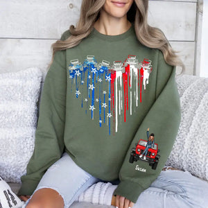 Personalized Jeep Heart US Jeep Girl Custom Name Independence Day 4th July Sweatshirt Printed HN241561