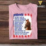 Personalized Upload Your Horse Photo You Don't Have No Whistlin' Bungholes No Spleen Splitters US Flag Independence Day 4th July Gift T-shirt Printed VQ241564