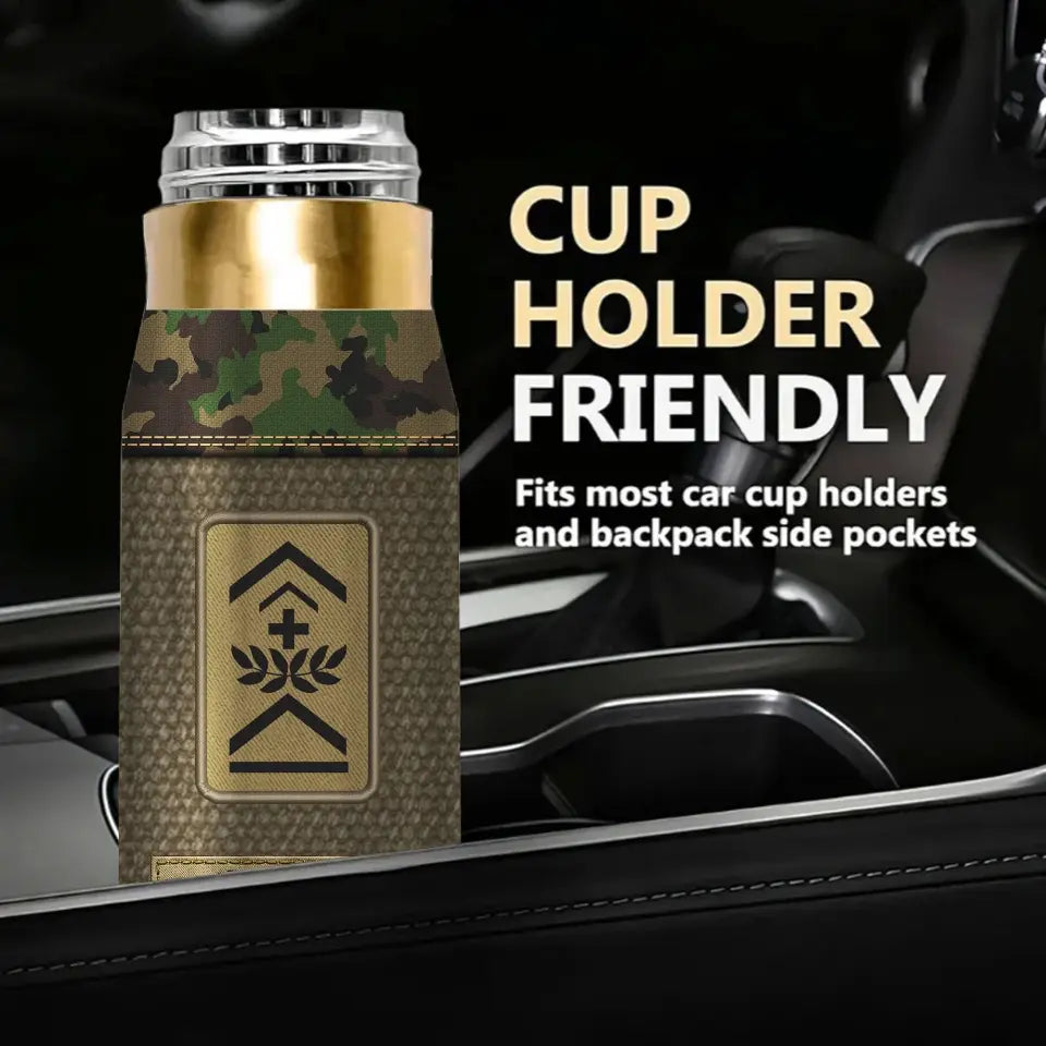 Personalized Swiss Veteran Rank Camo Custom Name Bullet Tumbler Printed VA241591