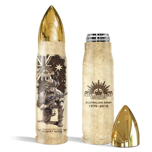 Personalized Australian Veteran Custom Rank & Name Bullet Tumbler Printed AHVA241456