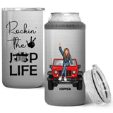 Personalized Rockin' The Jeep Life Jeep Girl Can Cooler 16oz Printed HN241594