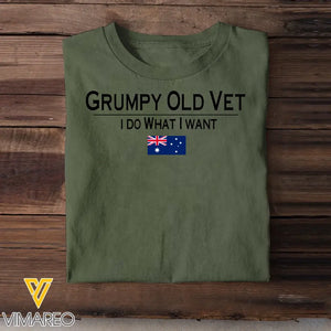 Personalized Grumpy Old Vet I Do What I Want Australian Veteran T-shirt Printed QTHN241633