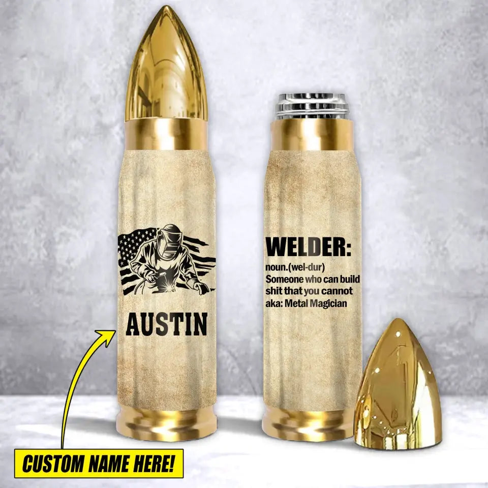 Personalized US Welder Custom Name Bullet Tumbler Printed AHVA241635