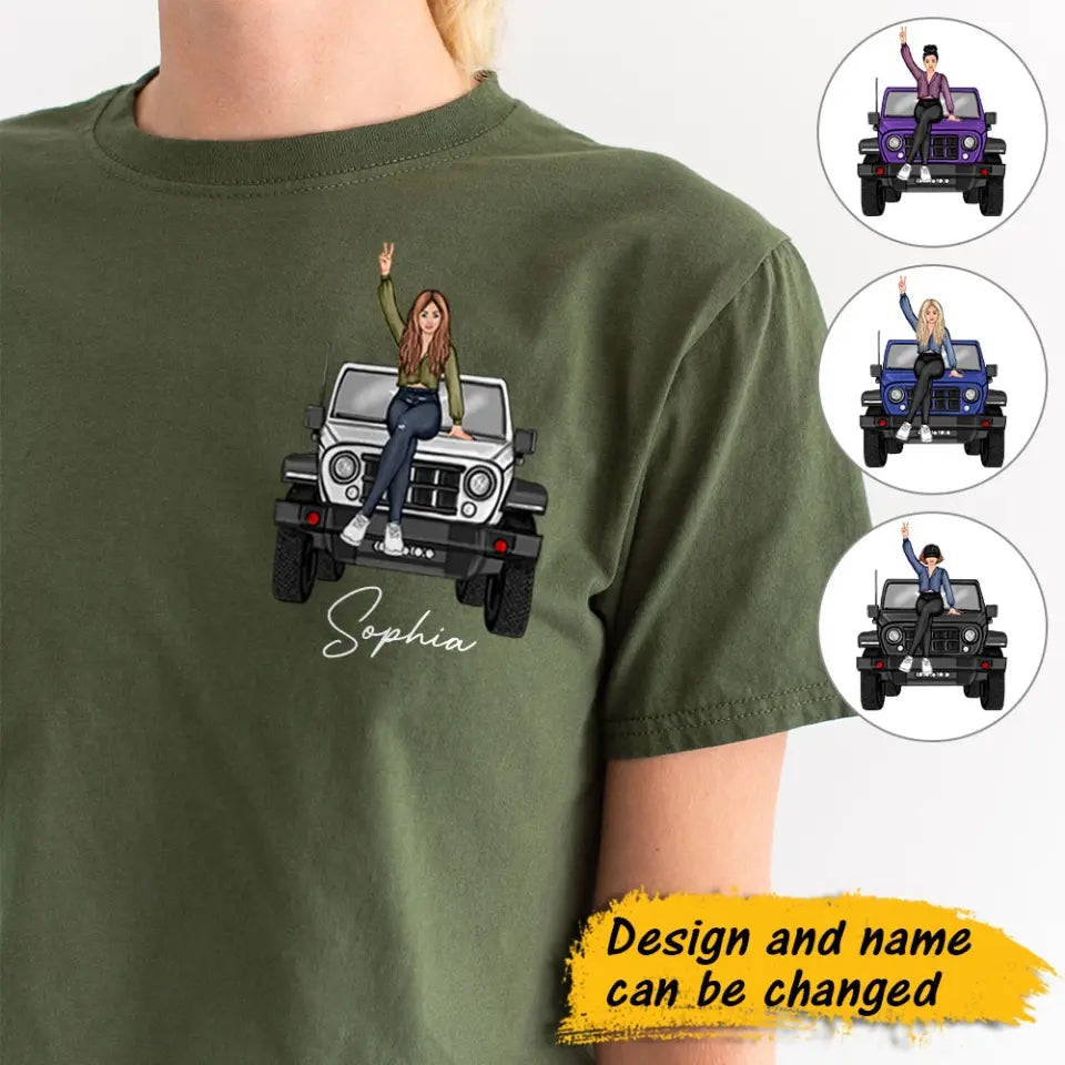 Personalized Jeep Girl Custom Name Jeep Lovers T-shirt Printed HN241661