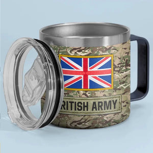 Personalized UK Army Veteran Rank Camo & Name  Coffee Cup 3D Printed AHVA241694