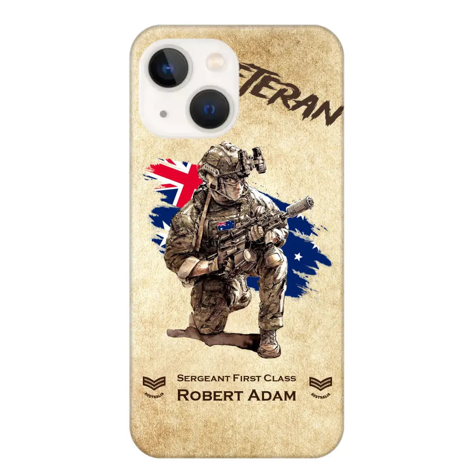 Personalized Australian Veteran Custom Name & Rank Phonecase Printed AHHN241696