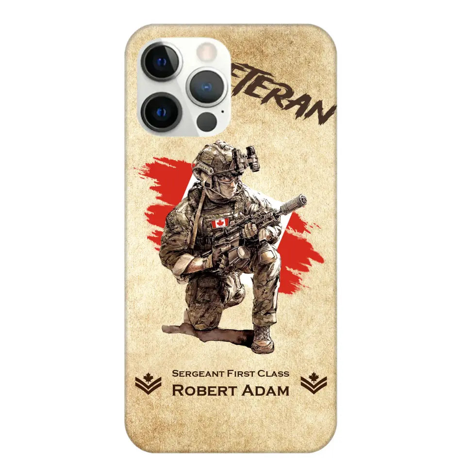 Personalized Canadian Veteran Custom Name & Rank Phonecase Printed AHHN241696