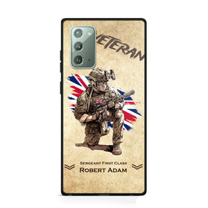 Personalized UK Veteran Custom Name & Rank Phonecase Printed AHHN241696