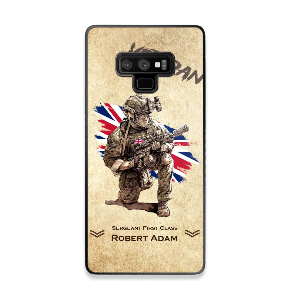 Personalized UK Veteran Custom Name & Rank Phonecase Printed AHHN241696