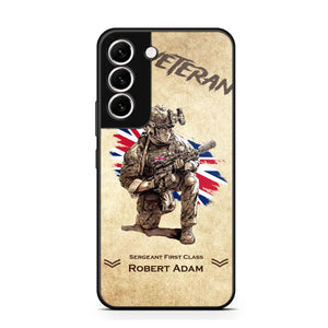 Personalized UK Veteran Custom Name & Rank Phonecase Printed AHHN241696