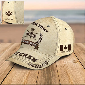 Personalized Canadian Army Veteran Logo Custom Rank & Name 3D Printed AHVQ241689