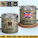 Personalized UK Army Veteran Rank Camo & Name  Coffee Cup 3D Printed AHVA241694